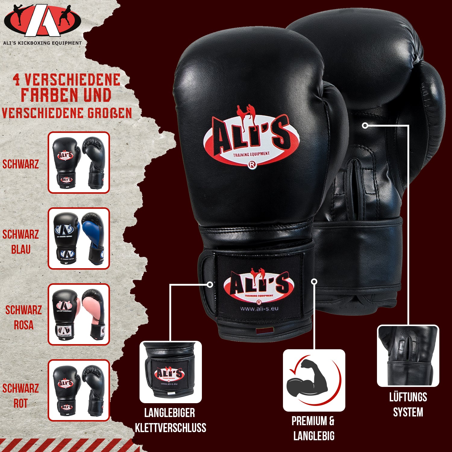 Bokshandschoen BT GO Zwart